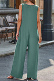 Full Size V-Neck Wide Strap Jumpsuit