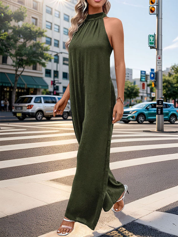 Tied Grecian Wide Leg Jumpsuit