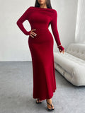 Ruched Long Sleeve Maxi Dress