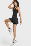 Square Neck Sports Tank Dress with Full Coverage Bottoms