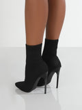 Mesh Point Toe Stiletto Boots