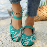 Printed Round Toe Flat Slip-Ons