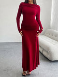 Ruched Long Sleeve Maxi Dress