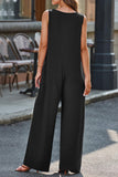 Full Size V-Neck Wide Strap Jumpsuit