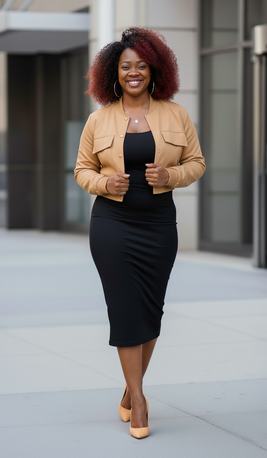 Full Size Cropped Snap Down Jacket Plus Size