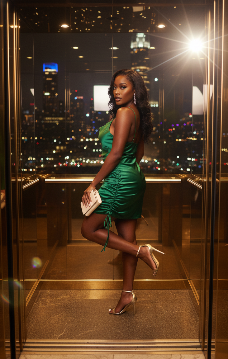 Side Drawstring Ruched Cowl Neck Mini Cami Dress