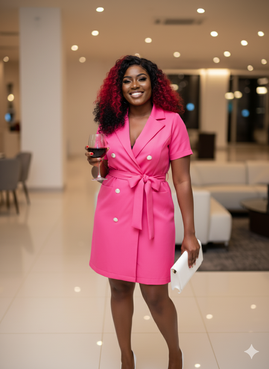 Short Sleeve Tie Waist Mini Dress