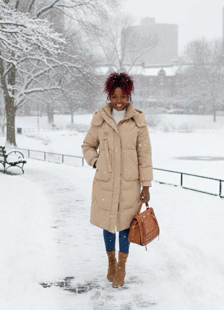 Long Sleeve Longline Hooded Winter Coat