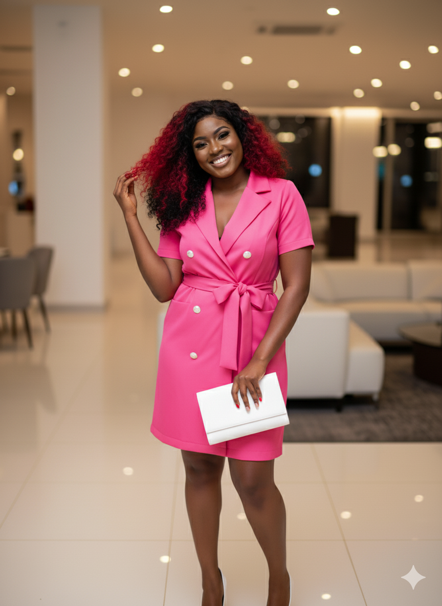 Short Sleeve Tie Waist Mini Dress