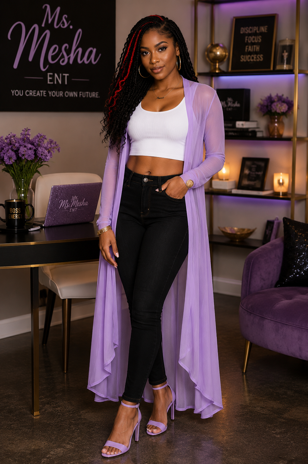 Zenana Mesh Open Front Cardigan