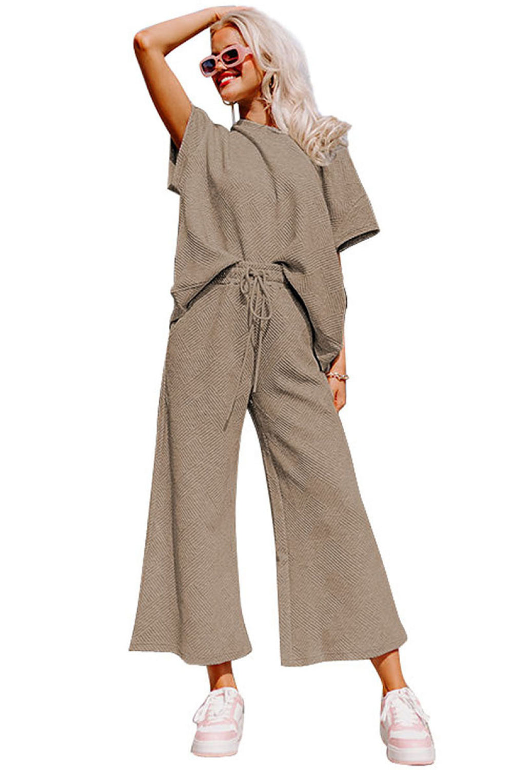 Short Sleeve Top and Pants Set