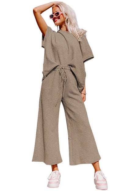 Short Sleeve Top and Pants Set