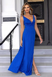 Twisted Slit Plunge Maxi Dress