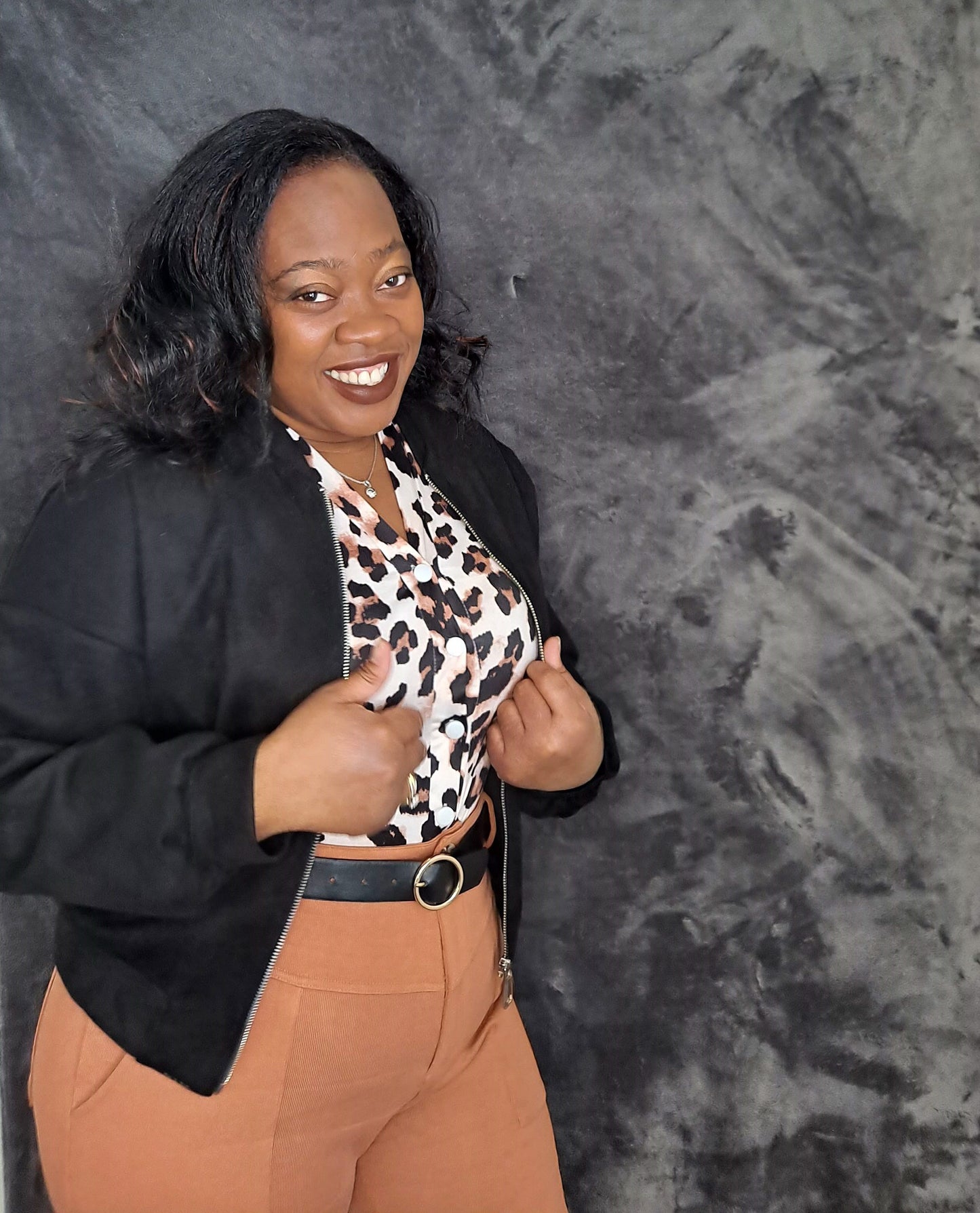 Black Faux Suede Zip Front Pleat Sleeve Bomber Jacket