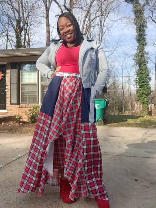 Plaid Long Skirt