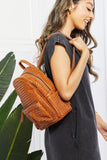 Certainly Chic Faux Leather Woven Backpack