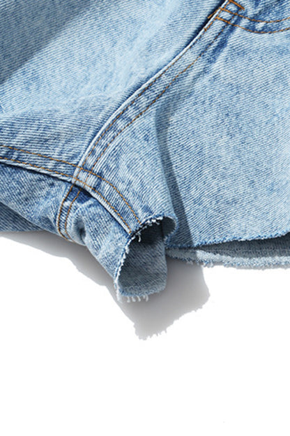 Wide Leg Denim Shorts
