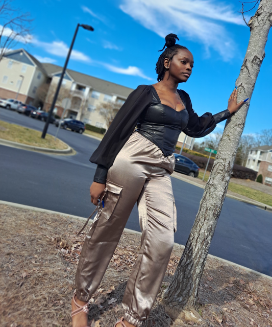 Mocha Satin Trousers
