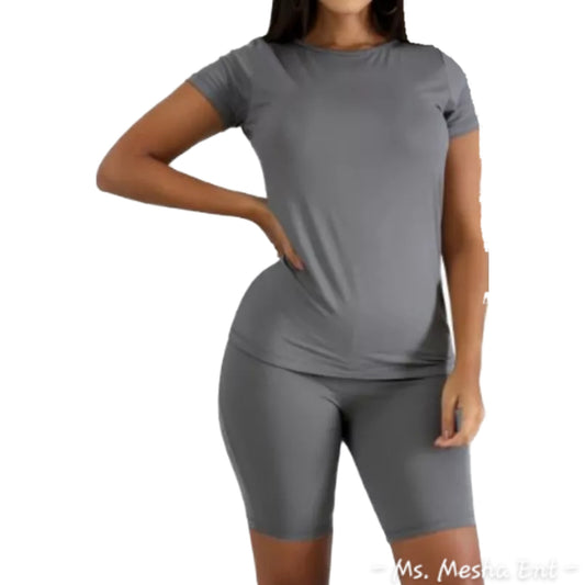 2 Piece Biker Shorts Set
