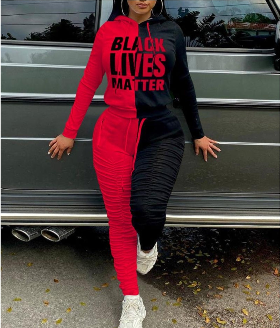 Two-Tone BLM Sweatsuit Set