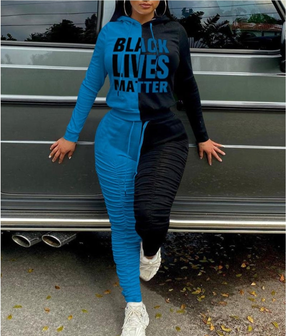Two-Tone BLM Sweatsuit Set