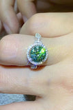 2 Carat Moissanite Emerald Green Ring