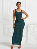 Scoop Neck Wide Strap Maxi Dress