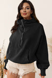 Zip-Up Dropped Shoulder Hoodie